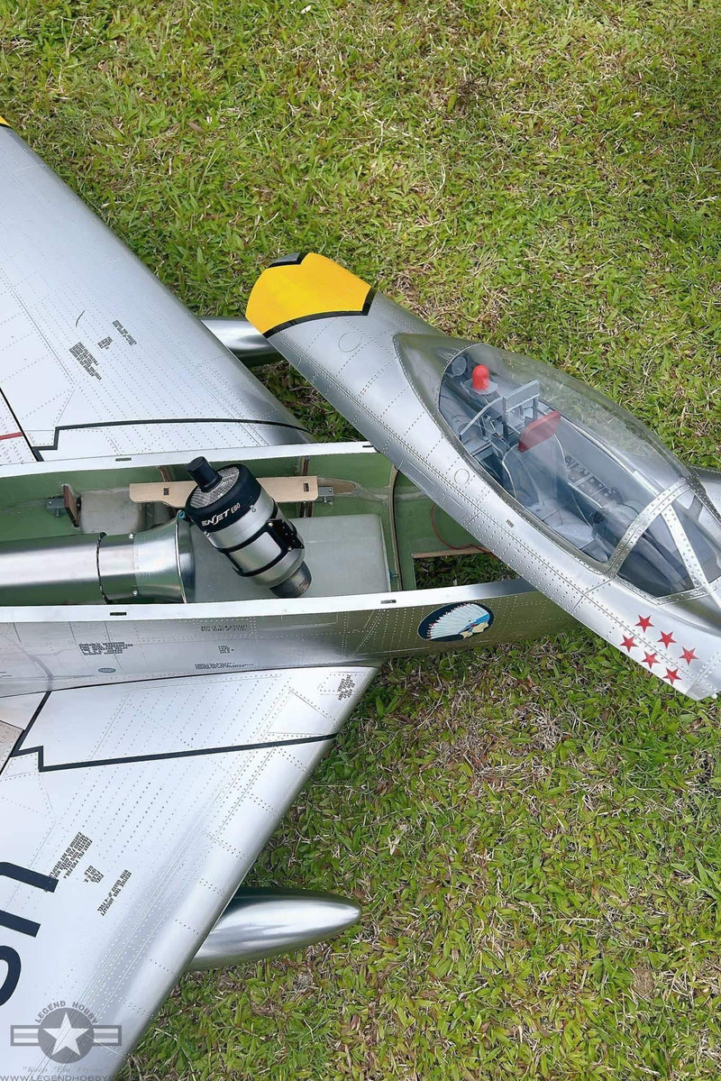 view of inside the silver version of  F-86 Sabre 1.8M by KYHK RC