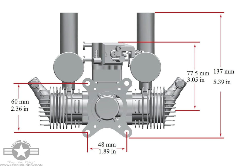 RCGF 30cc Twin Stinger Engine