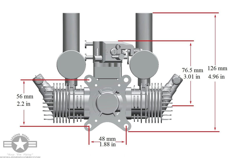 RCGF 20cc Twin Stinger Engine