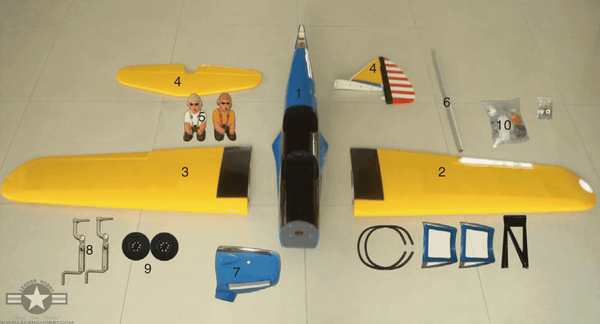 all parts laid out for Fairchild PT-19 Primary Trainer 
