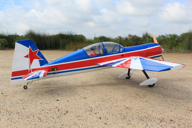 side view of YAK 54, 3D 64" (ARF) on a runway