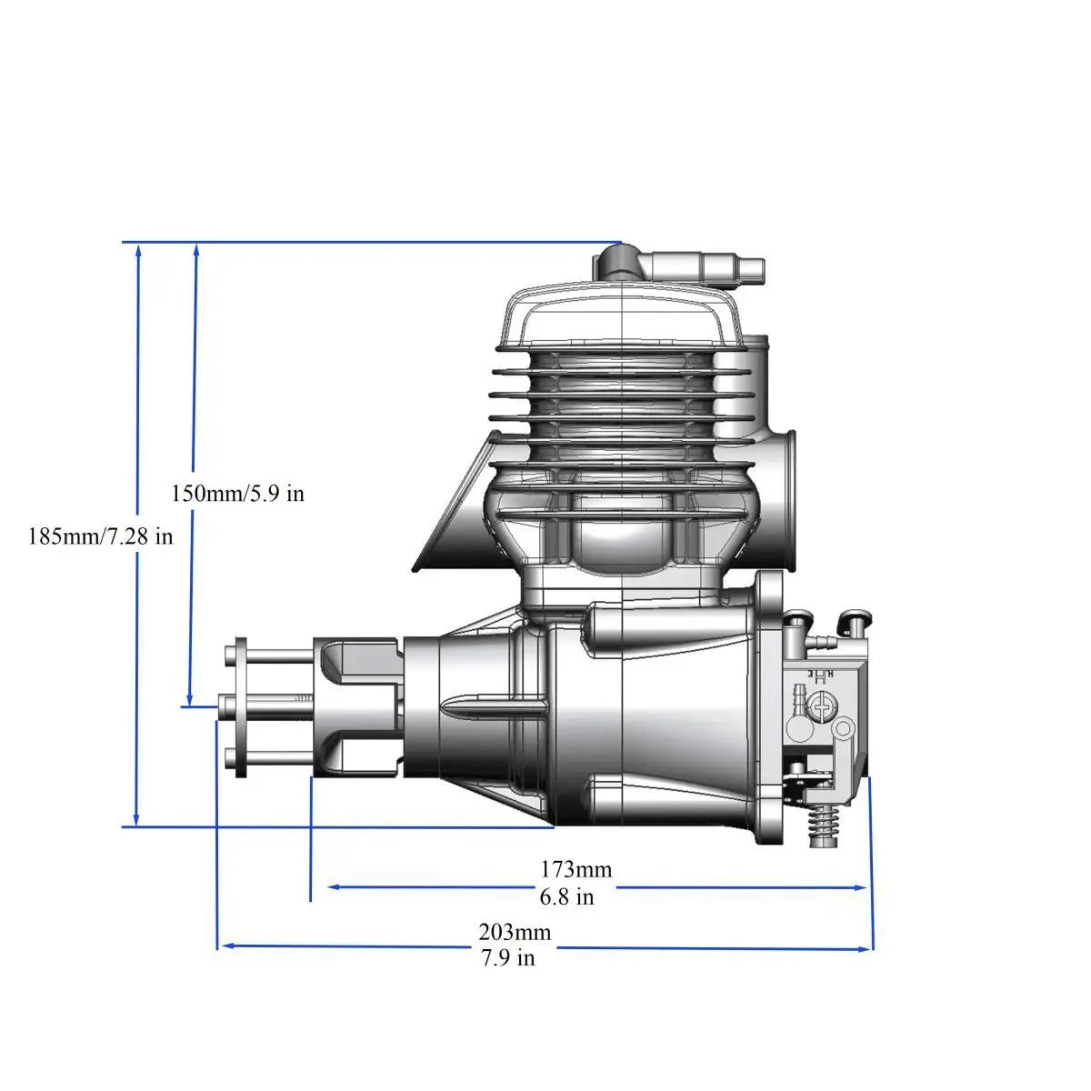 STINGER PRO 63cc SE GAS ENGINE WITH PITTS MUFFLER