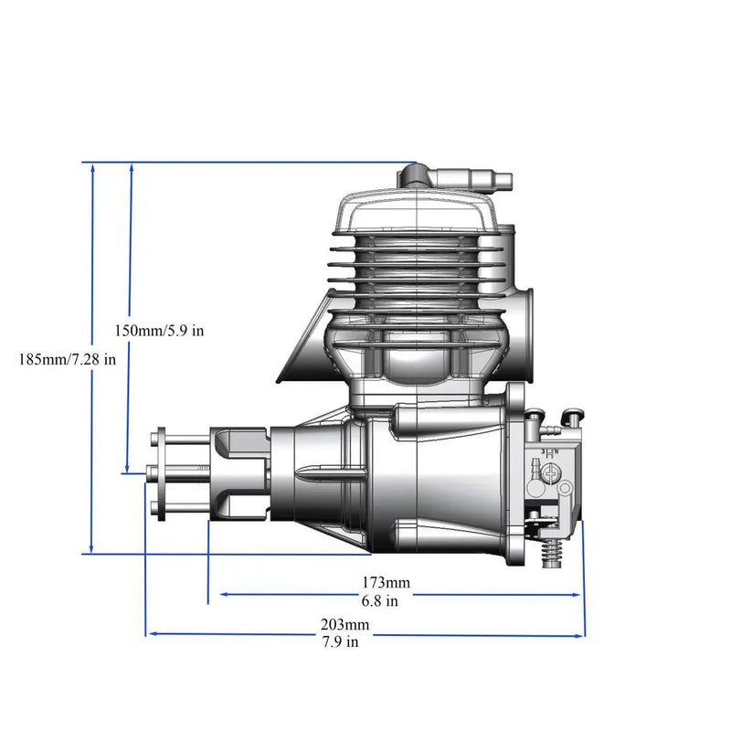STINGER PRO 63cc SE GAS ENGINE WITH PITTS MUFFLER STINGER PRO 63cc SE GAS ENGINE WITH PITTS MUFFLER