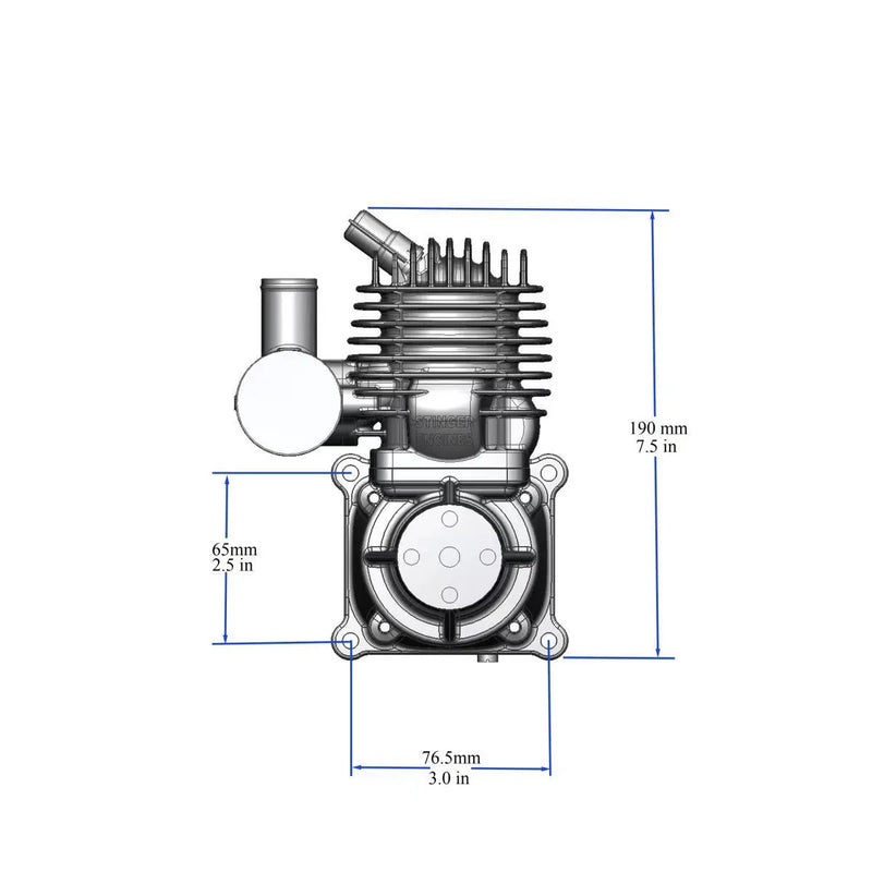 STINGER PRO 63cc SE GAS ENGINE WITH PITTS MUFFLER