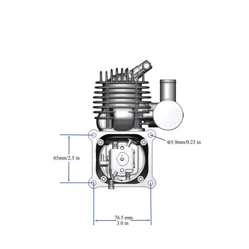 STINGER PRO 63cc SE GAS ENGINE WITH PITTS MUFFLER