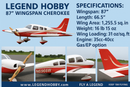 87" Piper Cherokee 140 35cc-40cc | Legend Hobby