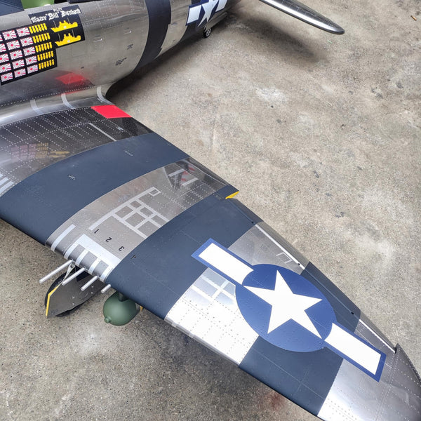 P-47B 112" / 2.85M Wingspan "ELECTROPLATED/CHROMELIKE PAINT" | KYHK RC