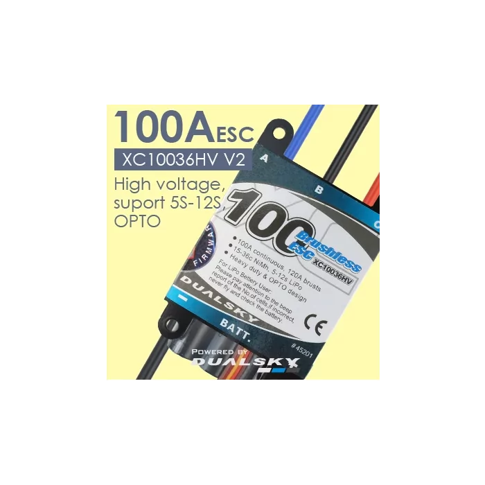 100Amp HV 5 to 12S Opto ESC XC10036HV V2 | Dualsky