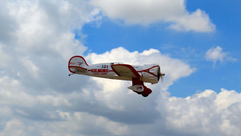 view looking up at the Gilmore Red Lion Racer 81" (ARF) from Seagull Models flying