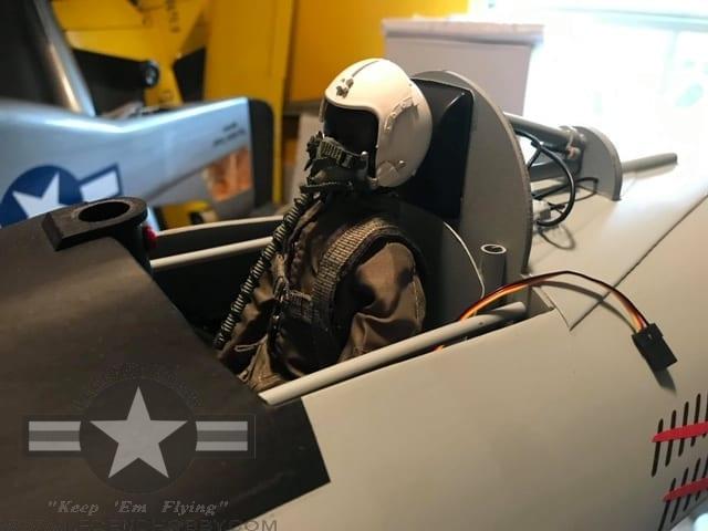 A-1 Pilot With High Voltage Servo Operated Head For Legend Hobby 86" Skyraider