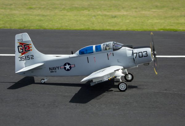 Deluxe 86" AD-5/A-1E Skyraider Gray/White Navy ARF | Shop RC Planes with Legend Hobby