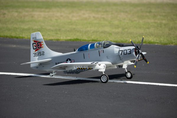 Deluxe 86" AD-5/A-1E Skyraider Gray/White Navy ARF | Shop RC Planes with Legend Hobby