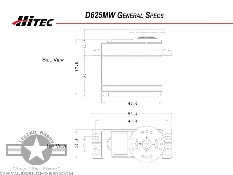 Hitec D625MW 32-Bit, High Speed, Metal Gear Servo