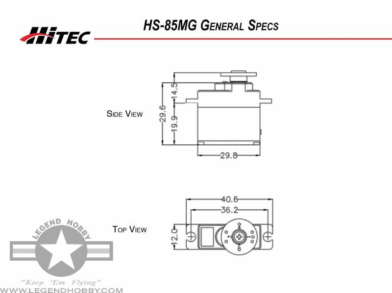 Hitec HS-85MG Premium Metal Gear Micro Servo