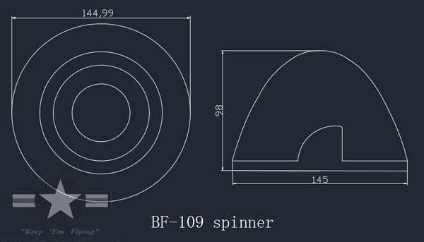 ZWX Bf-109  73" 2 BLADE SPINNER