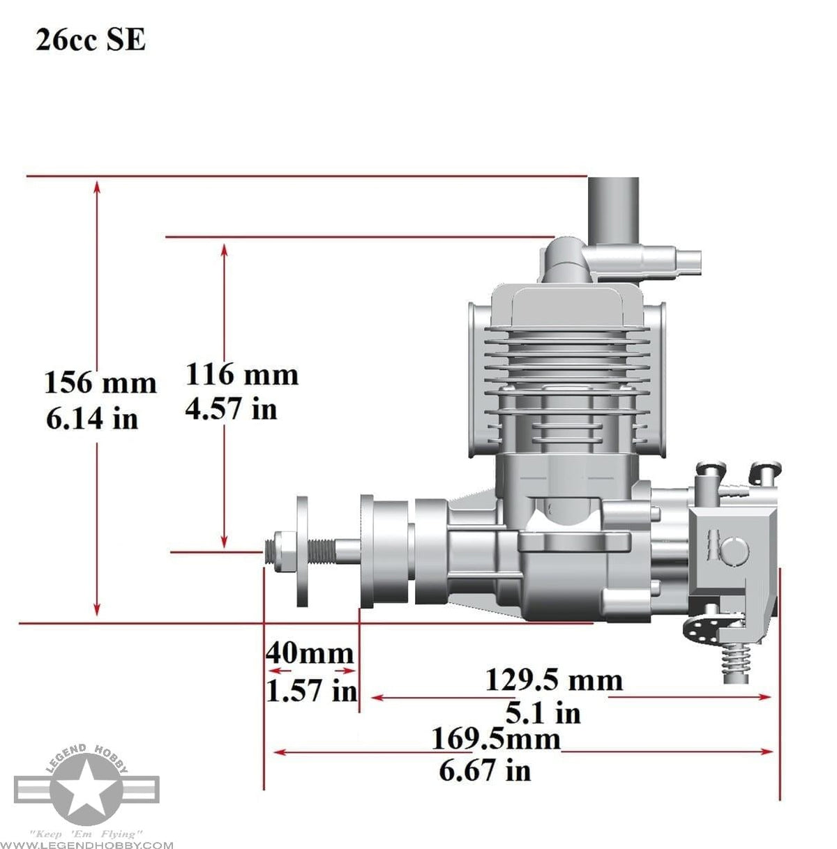 RCGF 26cc RE Stinger Engine | Shop Stinger Engines from Legend Hobby
