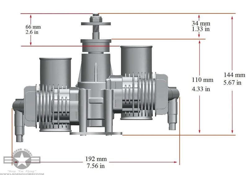 RCGF 30cc Twin Stinger Engine