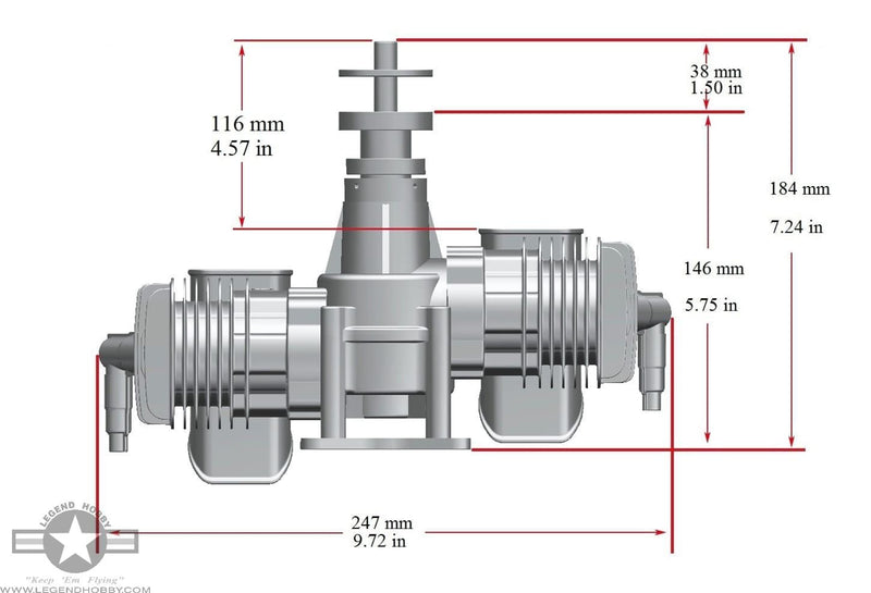 RCGF 70cc Twin Stinger Engine