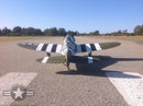 back view of a 63" P-47G Thunderbolt Snafu 15cc ready to take off on a runway