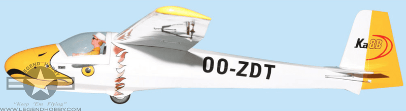 KA8B Glider 3 Meter White/Yellow | Seagull Models