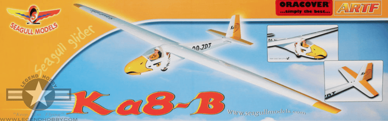 KA8B Glider 3 Meter White/Yellow | Seagull Models