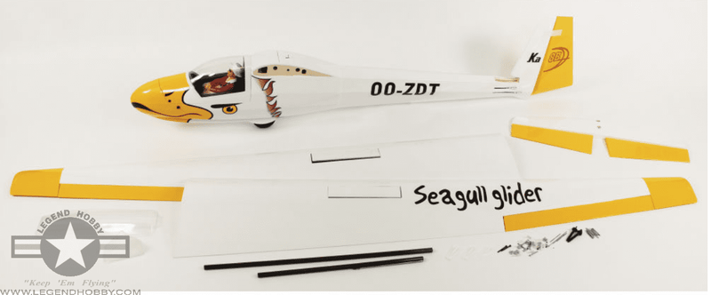 KA8B Glider 3 Meter White/Yellow | Seagull Models