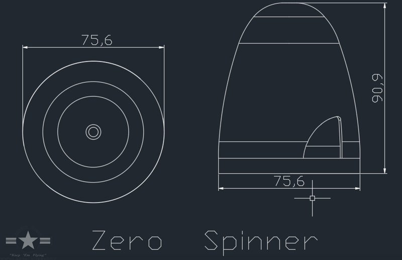 ZWX 71" A6M ZERO 2 BLADE SPINNER