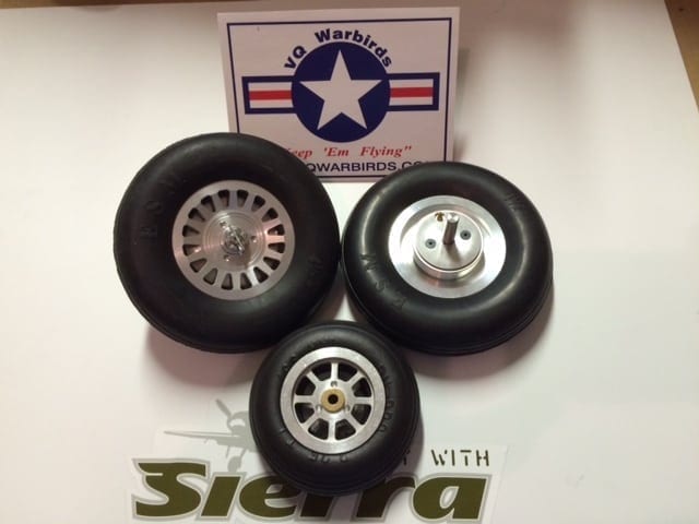 SIERRA ESM 95&quot; B-25 MITCHELL SCALE WHEELS WITH BRAKE HUBS